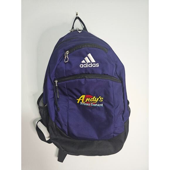 Adidas Lrg Backpack Purple School Hiking Utility TravelBottlePockets Embroidered - Picture 1 of 9